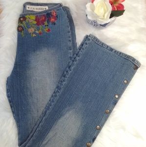 Vintage flare Joe Boxer boho hippie flower jeans